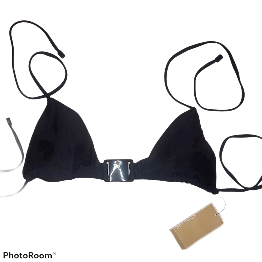 Michael Kors Navy Bikini Top Triangle Buckle Women's Size 12 Swim Bathing Suit